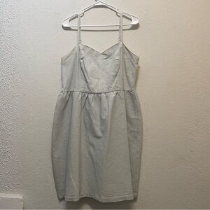 Ann Taylor LOFT Blue White Striped Sleeveless Cotton Sun Dress Size 12 NEW